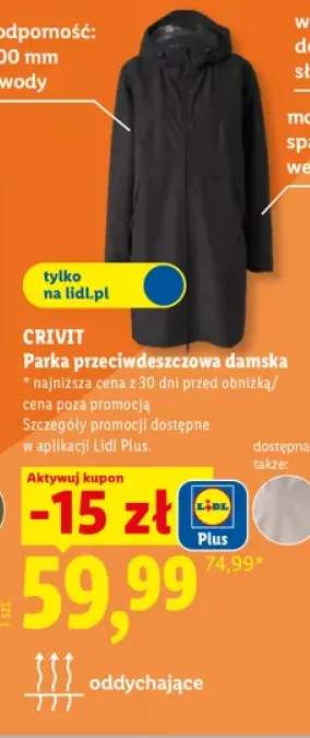 Parka przeciwdeszczowa damska Crivit