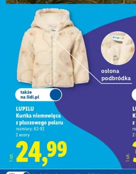 Kurtka niemowlęca z pluszowego polaru Lupilu