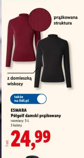 Półgolf damski prążkowany Esmara