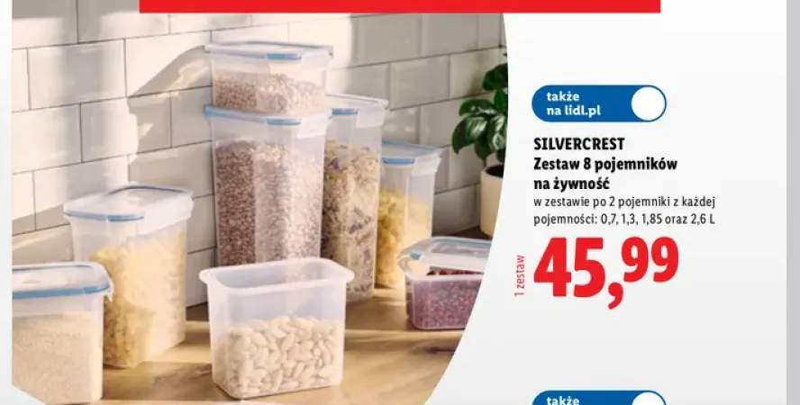 Zestaw 8 pojemników na żywność Silvercrest
