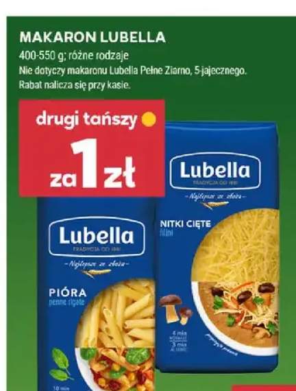 Makaron nitki cięte Lubella +1 wariant