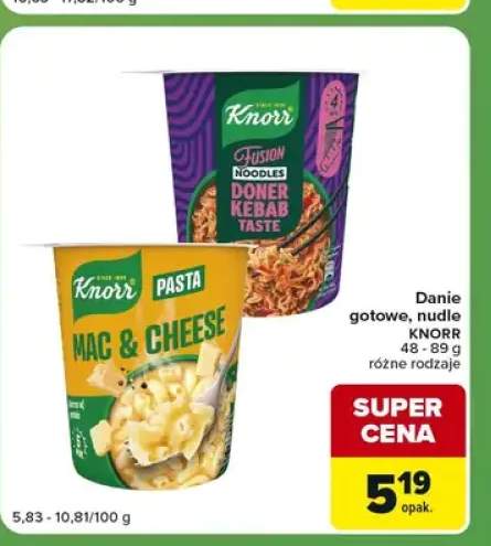 Danie gotowe Pasta Mac & Cheese Knorr +1 wariant