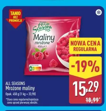 Mrożone maliny All Seasons