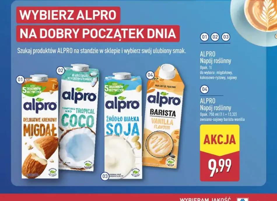 Napój roślinny migdałowy Alpro +3 warianty