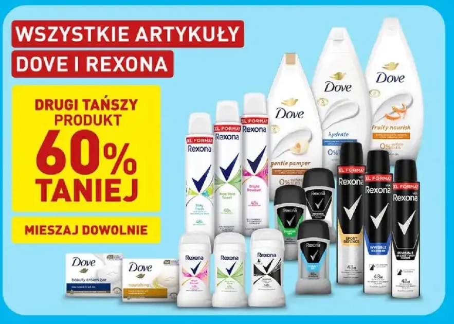 Artykuły Dove i Rexona +17 wariantów