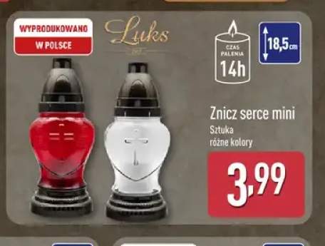 Znicz serce mini Luks