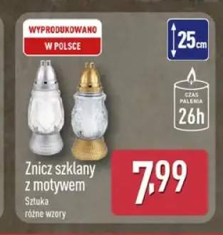 Znicz szklany z motywem