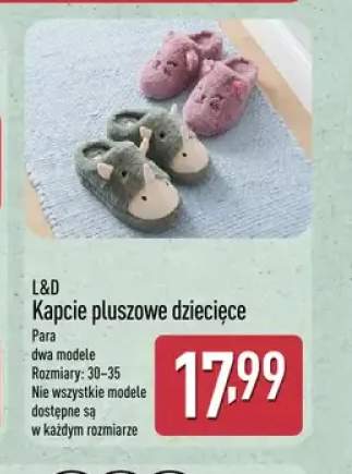 Kapcie pluszowe dziecięce L & D