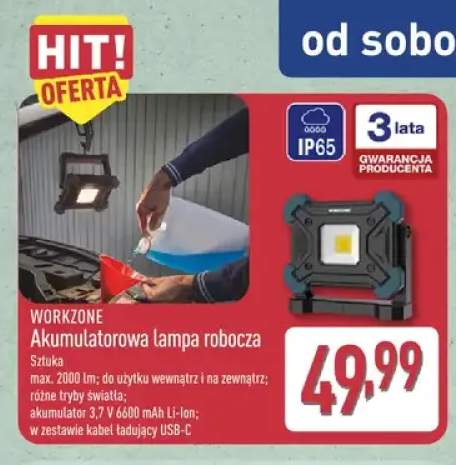 Akumulatorowa lampa robocza Workzone