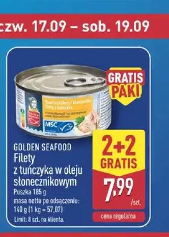 Filety z tuńczyka w oleju słonecznikowym Golden Seafood