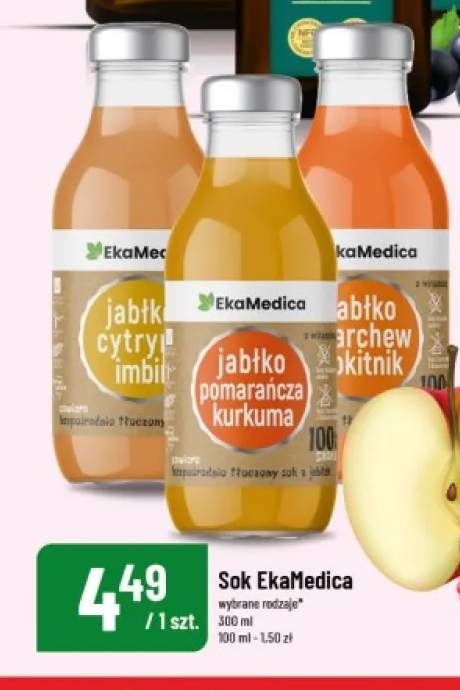 Sok EkaMedica jabłko cytryna imbir +2 warianty