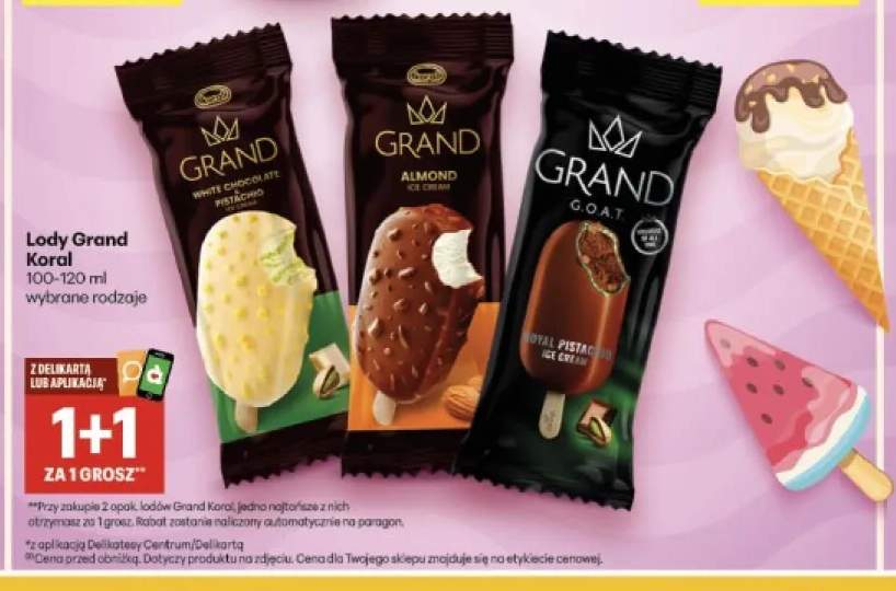 Lody Grand White Chocolate Pistachio +2 warianty