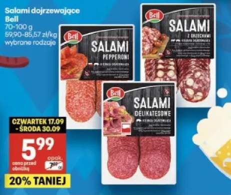 Salami dojrzewające pepperoni Bell +2 warianty