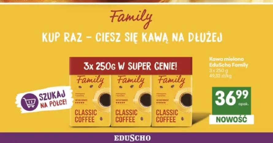 Kawa mielona EduScho Family 3-pak 250 g