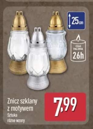 Znicz szklany z motywem