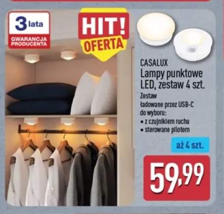 Lampy punktowe LED z czujnikiem ruchu zestaw 4 szt. Casalux +1 wariant