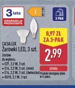 Żarówki LED E27 2,2W 3-pak Casalux +3 warianty