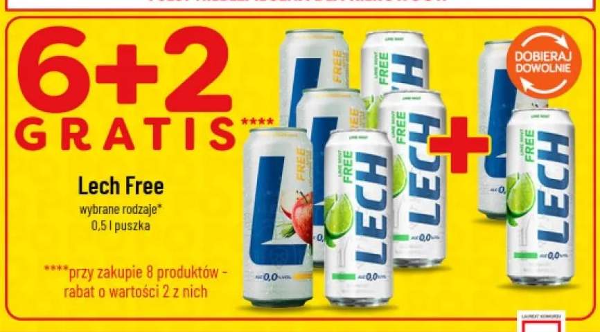 Piwo bezalkoholowe Lech jabłko z trawą cytrynową +1 wariant
