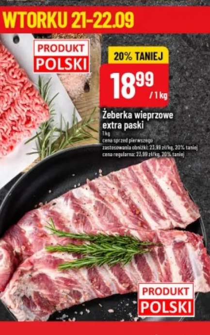 Żeberka wieprzowe extra paski