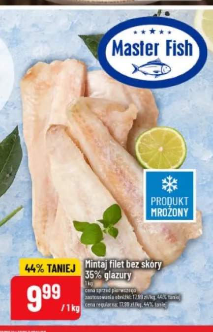 Mintaj filet bez skóry 35% glazury Master Fish