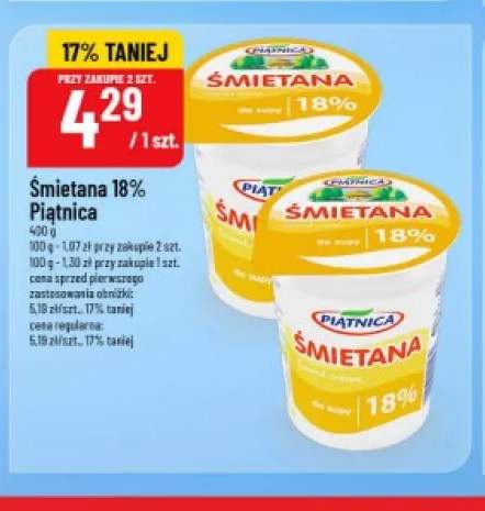 Śmietana Piątnica 18%