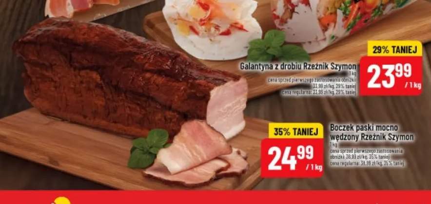Boczek paski mocno wędzony Rzeźnik Szymon