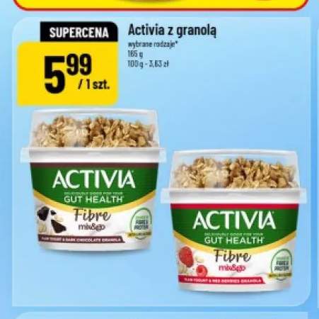 Jogurt Activia z granolą z ciemną czekoladą +1 wariant