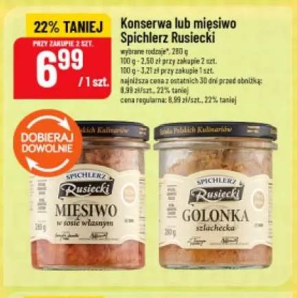 Mięsiwo w sosie własnym Spichlerz Rusiecki +1 wariant