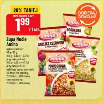 Zupa Nudle ogórkowa Amino +3 warianty