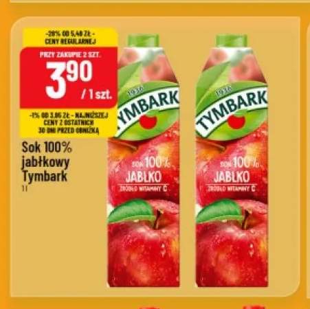 Sok jabłkowy Tymbark 100%