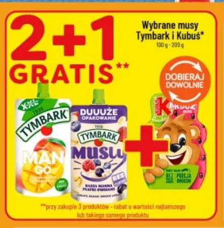 Mus Tymbark Man Go jabłko banan +3 warianty