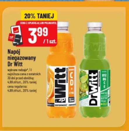 Napój niegazowany Dr Witt pomarańcza +1 wariant