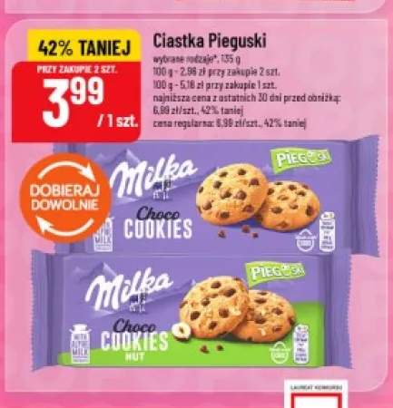 Ciastka Pieguski Choco Cookies Milka +1 wariant