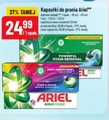 Kapsułki do prania Ariel Allin1 Pods Mountain Spring Universal +1 wariant
