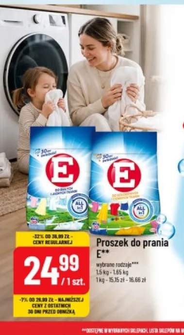 Proszek do prania E do białych i jasnych tkanin +1 wariant