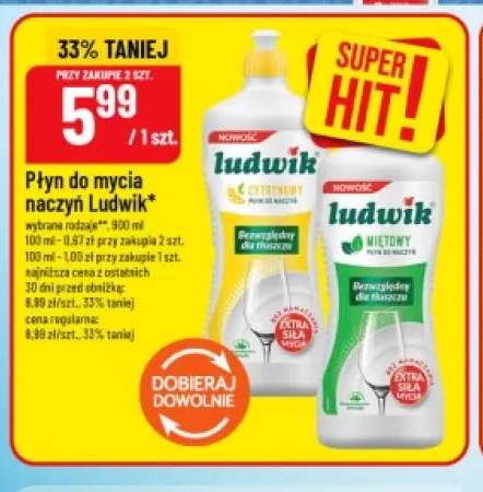 Płyn do mycia naczyń cytrynowy Ludwik +1 wariant