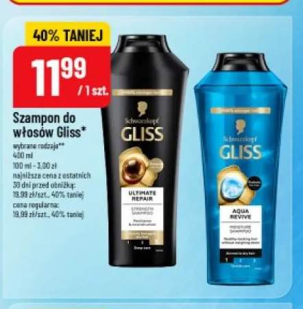 Szampon do włosów Gliss Ultimate Repair +1 wariant