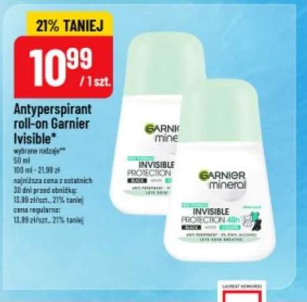 Antyperspirant roll-on Garnier Invisible Black White Colors +1 wariant