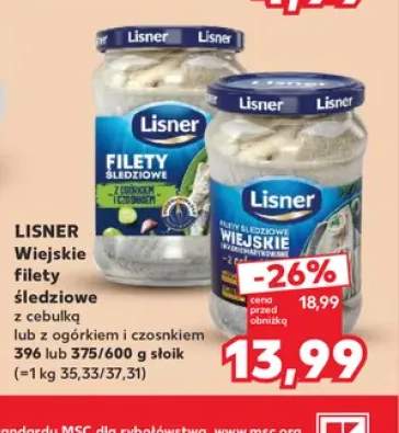 Wiejskie filety śledziowe z ogórkiem i czosnkiem Lisner +1 wariant