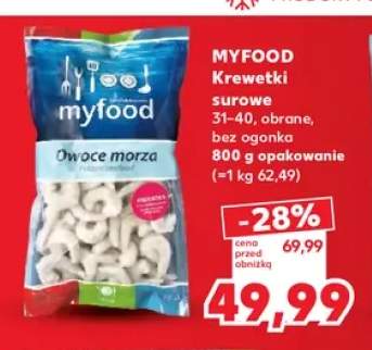 Krewetki surowe 31-40 obrane bez ogonka Myfood