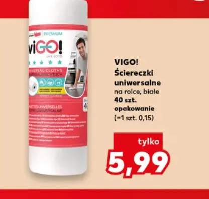 Ściereczki uniwersalne na rolce białe viGO!