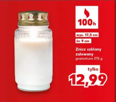 Znicz szklany zalewany