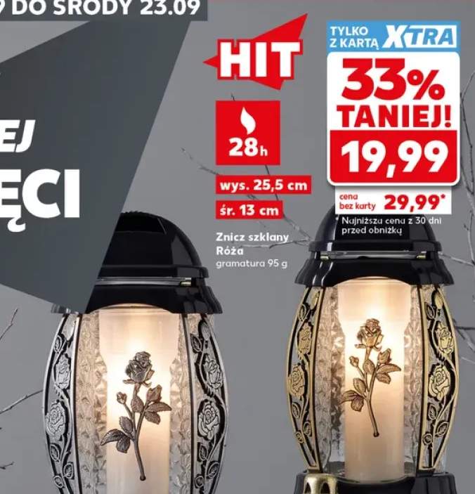 Znicz szklany Róża