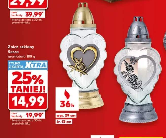 Znicz szklany Serce