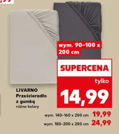 Prześcieradło z gumką Livarno 90-100x200 cm +2 warianty