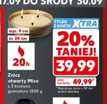 Znicz otwarty Misa z 3 knotami