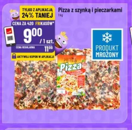 Pizza z szynką i pieczarkami