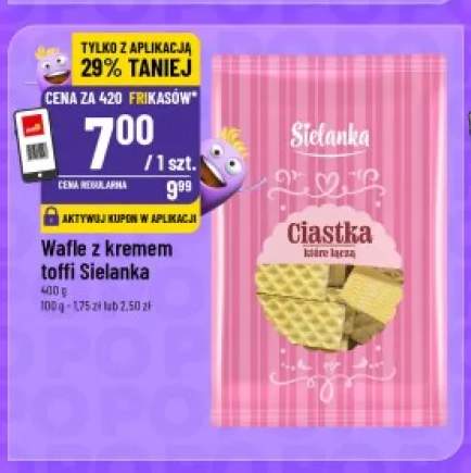 Wafle z kremem toffi Sielanka