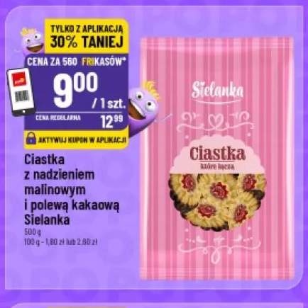 Ciastka z nadzieniem malinowym i polewą kakaową Sielanka