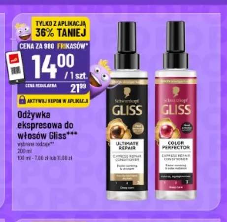 Odżywka ekspresowa do włosów Gliss Ultimate Repair +1 wariant